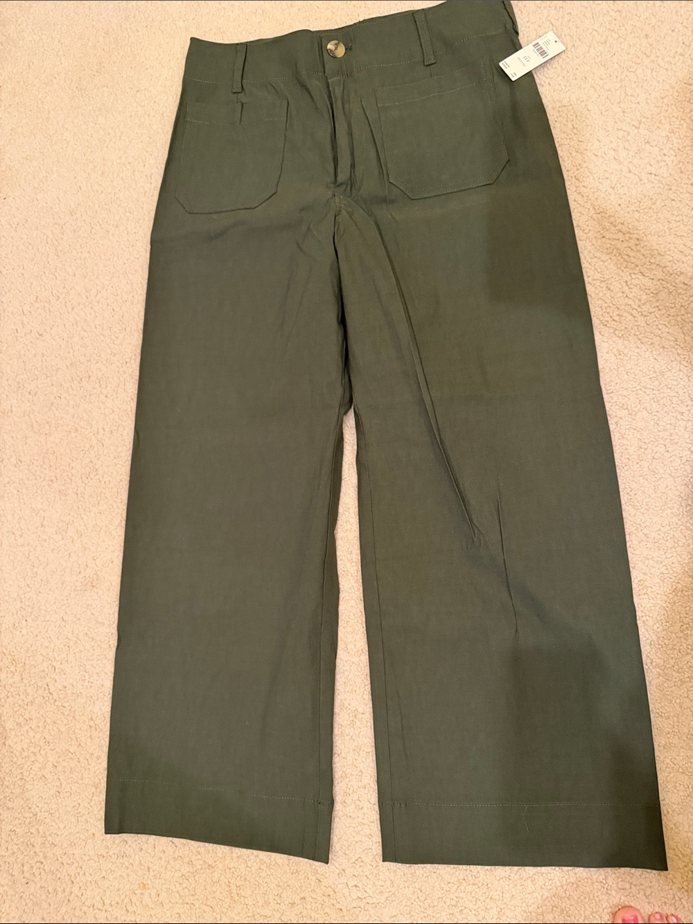 Women’s Maeve Collette Olive Green Wide-Leg Pants
